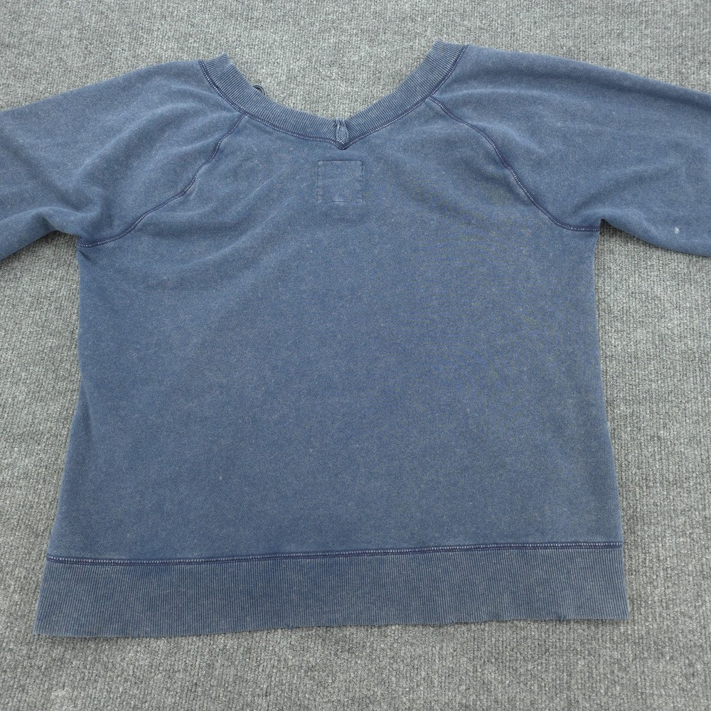 Aerie Pullover Sweatshirt Womens M Blue V Neck Oversized Casual Cozy Lounge Top - Picture 2 of 16